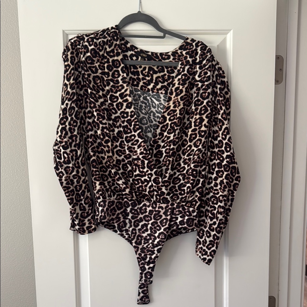 AFRM Asymmetrical Brown and Black Bodysuit